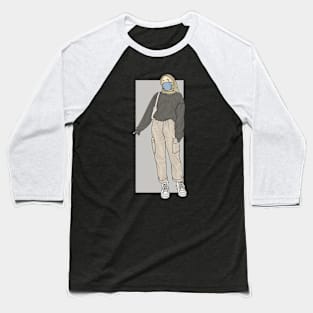 Woman In Beige Cargo Baseball T-Shirt